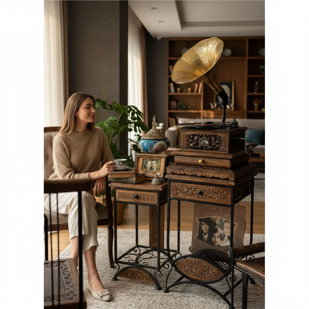 BÜYÜK MEGA BOY GRAMOFON KOMBİN